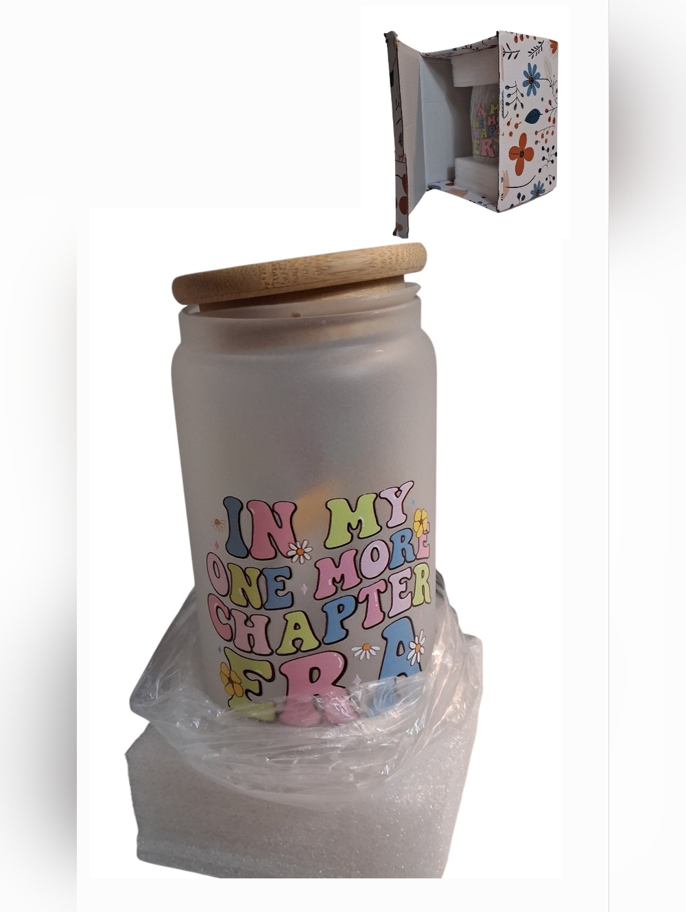 NWT | “In My One More Chapter Era” | Glass Tumbler w/ Bamboo Lid & Straw